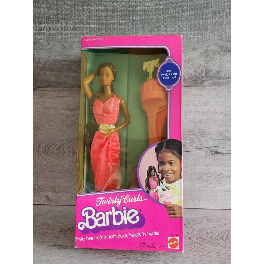 Vintage 1982 Mattel Barbie Twirly Curls African American Doll 5723 HTF New